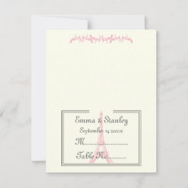 Cartão de mesa torre Eiffel rosa casamento de Pari