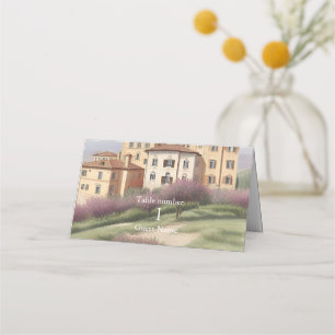 Cartão De Mesa Toscânia Watercolor Itália Casamento de Destino