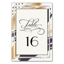 Cartão de mesa | Traços de Tinta Modernos e Tipogr