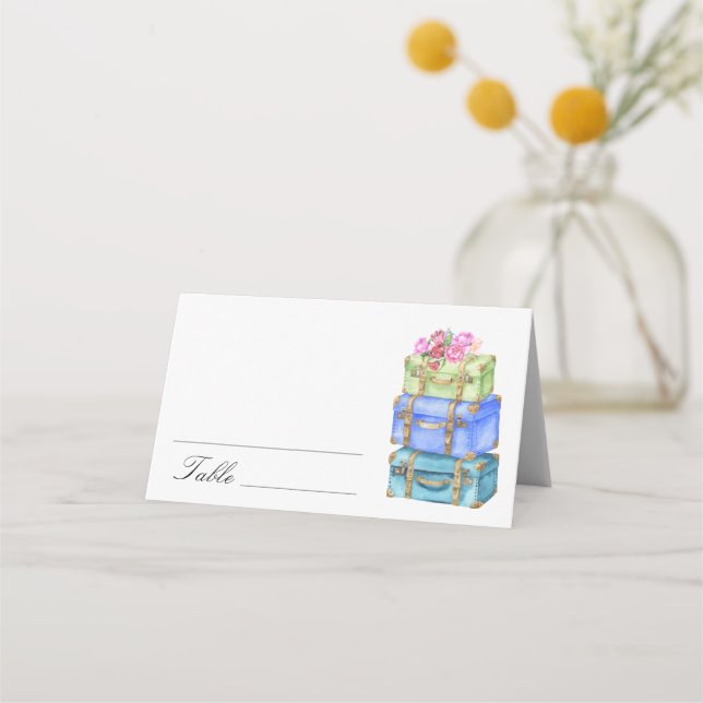 Cartão De Mesa Travel bridal shower - wedding place cards (Frente)