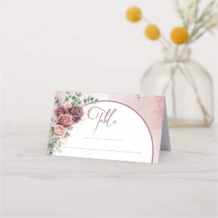 Cartão De Mesa Trendy boho arch blush burgundy ouro floral
