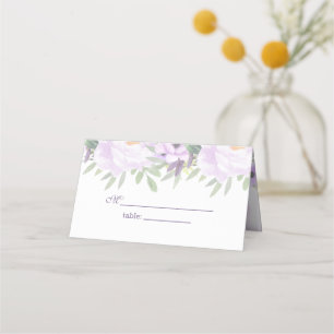 Cartão De Mesa Trendy Glitter Purple Floral Sweet 16 Party