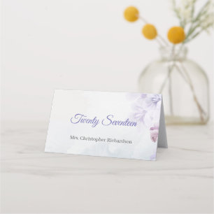 Cartão De Mesa Trendy Rustic roxo roxas azul-mauve flores Plac