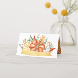 Cartão De Mesa Trio de Abóbora de Aquarela
