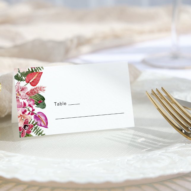 Cartão De Mesa Tropical Floral (Elegant Tropical Floral Place Card by Painted Paperie
)