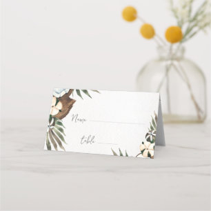 Cartão De Mesa Tropical Havaiana Floral & Coconut