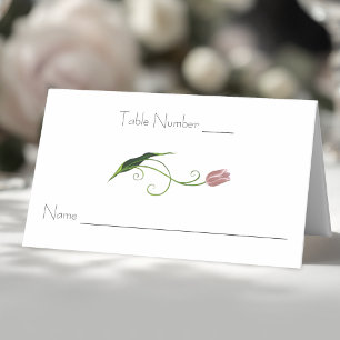 Cartão De Mesa Tulip Floral Rosa