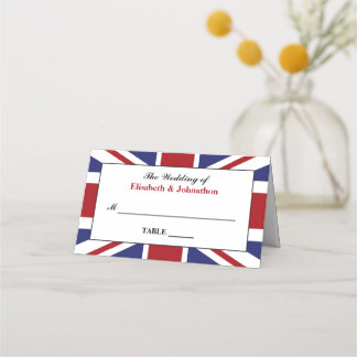 Cartão De Mesa Union Jack Flag British Wedding