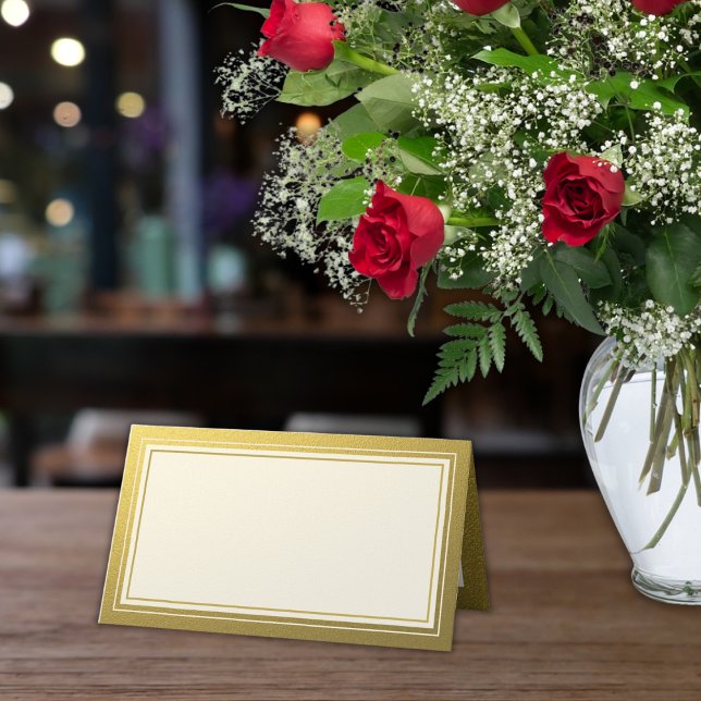 Cartão De Mesa Vazio de Aniversário da Borda da Glitter Dourada C (Criador carregado)