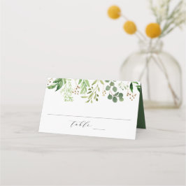 Cartão De Mesa Verdura em Aquarela | Casamento Personalizado