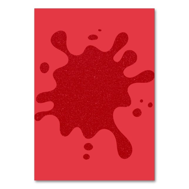 Cartão de Mesa Vermelho-Tomate Splash, 8,89 × 12,7 (Frente)