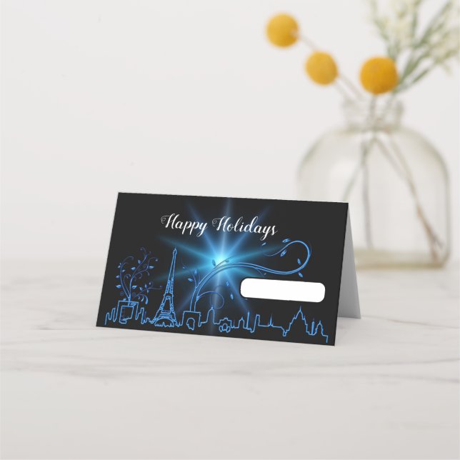 Cartão De Mesa Véspera de Ano Novo em Paris (Frente)