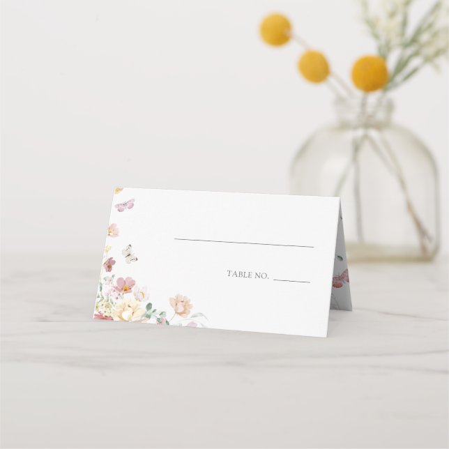 Cartão De Mesa Vida de Borboletas Floral Rosa Chás de Bebê Nupcia (Frente)