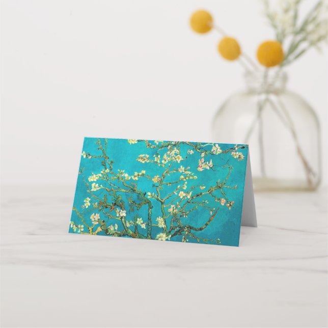 Cartão De Mesa Vincent Van Gogh Blossoming Almond Tree Arte Flora (Frente)