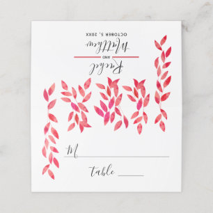 Cartão De Mesa Vinhas Rosa Quente e Casamento Foliar