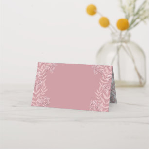 Cartão De Mesa Vintage Botânica Dusty Rosa Pink