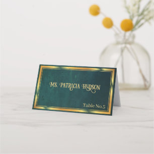 Cartão De Mesa Vintage Dark Green