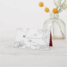 Cartão De Mesa Vintage Elegant Black Weding Place Card