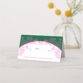 Cartão De Mesa Vivid Pink Y2K Anime Gothic Cat Blank Place Card