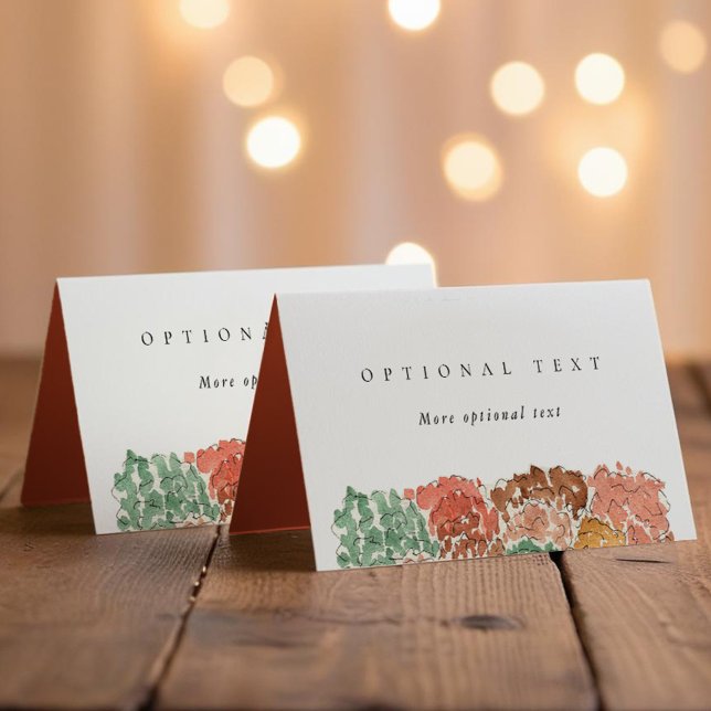 Cartão De Mesa Watercolor Autumn Trees Thanksgiving (Watercolor Autumn Trees Thanksgiving Place Card)