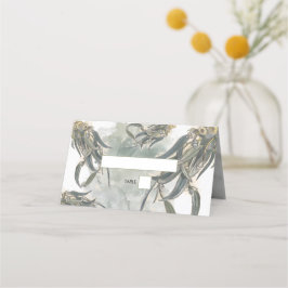 Cartão De Mesa Watercolor Eucalyptus Deixa Casamento Verde