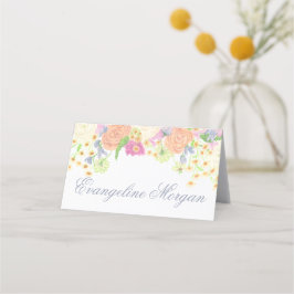 Cartão De Mesa Watercolor Floral Garden Party