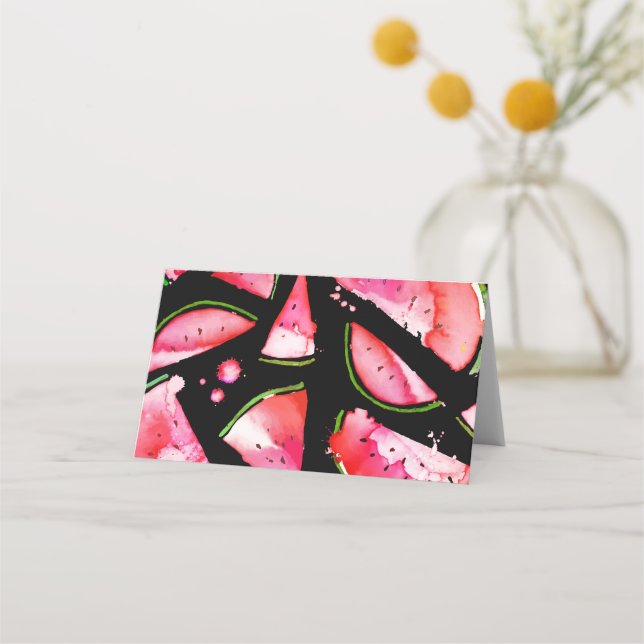 Cartão De Mesa Watercolor Melancia 2 (Frente)