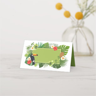 Cartão De Mesa Watercolor Tropical w/Toucan Green ID577