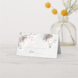 Cartão De Mesa White 3D Flowers Arched Wedding