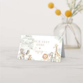 Cartão De Mesa Wild One Jungle Safari Place Card