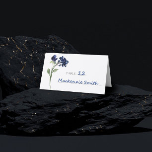 Cartão De Mesa Wildbloom Flores de Jardim da Boêmia Azul Clássi