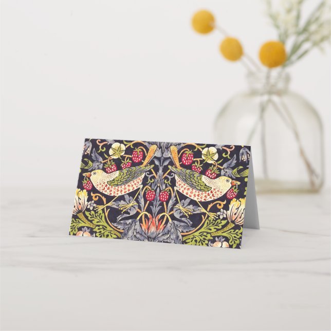 Cartão De Mesa William Morris Strawberry Thef Floral Art Nouveau (Frente)