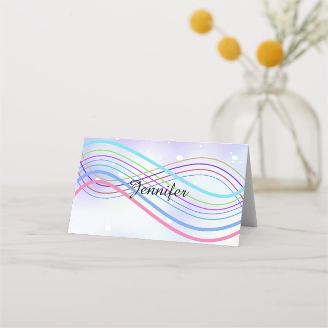 Cartão De Mesa Winter Wonderland Snowy Name (Frente)