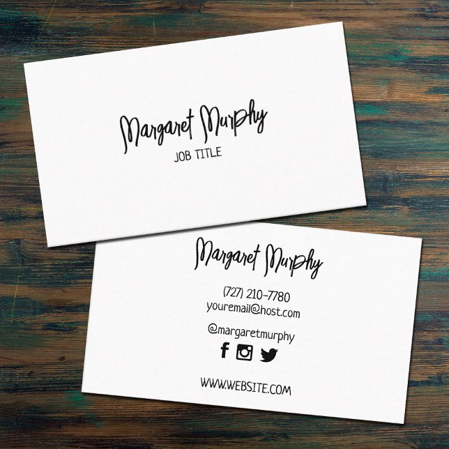 Cartão de Mídia Social Minimalista Personalizado (Criador carregado)