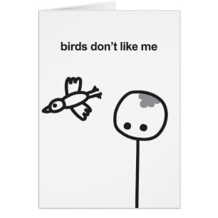 Cartão de Mimie - divertimento & risos/pássaros
