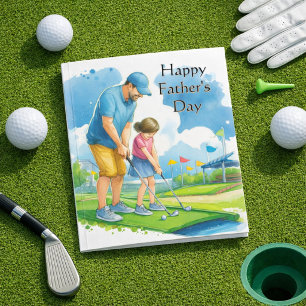 Cartão de Mini Golfe Dia dos Pais Papai / Filha