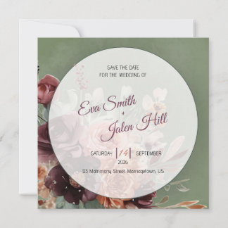 Cartão de Moça de Casamento Floral Outonal Mal-hum