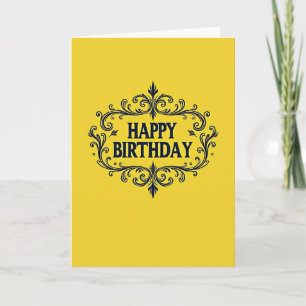 Cartão de Moldura de Aniversário Dourado