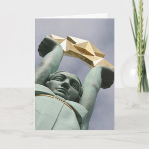 Cartão de monumento à liberdade letã