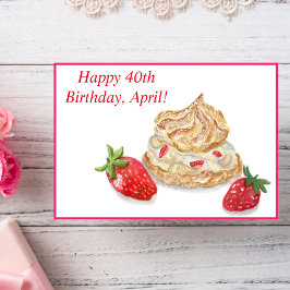 Cartão de Morango aniversário de 40 anos Feliz par