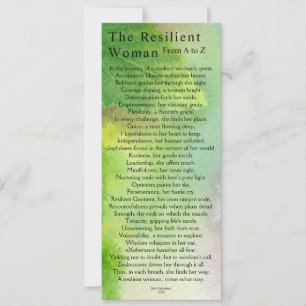 Cartão de Mulher Resiliente ao Tema da Natureza