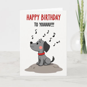 Cartão de Música de Aniversário de Cachorrinho Ale