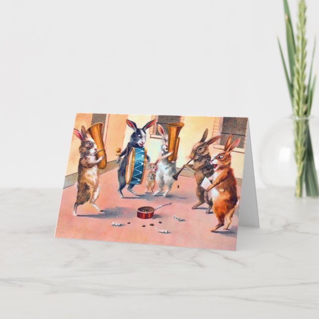 Cartão de Músicos Coelhinhos de Páscoa (Frente)