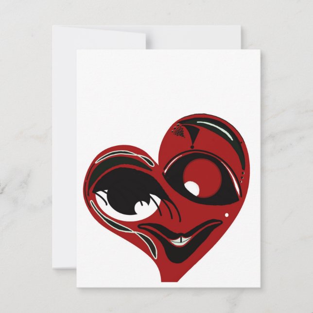 Cartão de namorados de amor cardíaco abstrato (Frente)