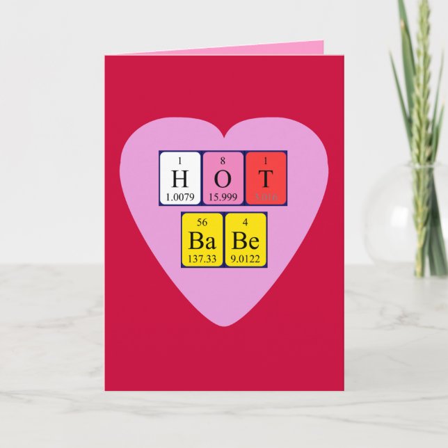 Cartão de Namorados periódica de mesa Hot Babe (Frente)