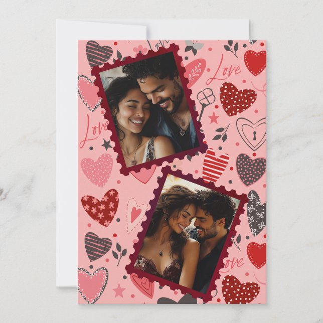 Cartão de Namorados personalizável - Frase românti (Frente)