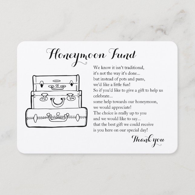 Cartão de narração de casamento para pedido de fun (Frente)