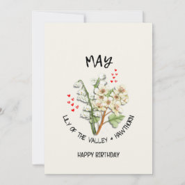 Cartão de Nascimento de Flor do Mês de Nascimento