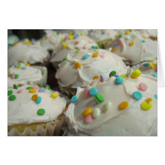 Cartão de Nascimento ou Convite para cupcake (Frente Horizontal)