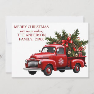 Cartão de Natal 2025 do Caminhão Vermelho de Fazen